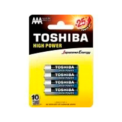Pack de 4 Pilas AAA Toshiba High Power LR03/ 1.5V/ Alcalinas